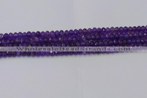 CRB1804 15.5 inches 4*6mm faceted rondelle amethyst beads