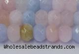 CRB1829 15.5 inches 5*8mm faceted rondelle morganite beads