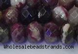 CRB1834 15.5 inches 6*10mm faceted rondelle tourmaline beads