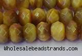 CRB1838 15.5 inches 6*10mm faceted rondelle golden tiger eye beads