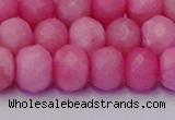 CRB1850 15.5 inches 6*10mm faceted rondelle pink opal beads