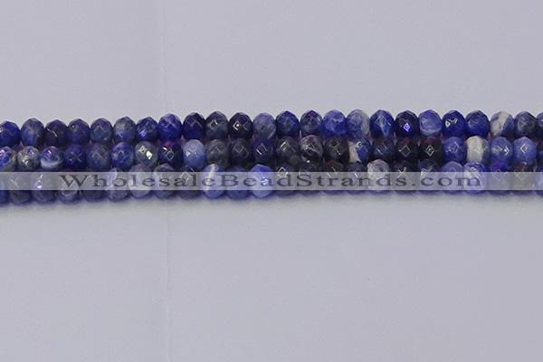 CRB1858 15.5 inches 6*10mm faceted rondelle sodalite beads