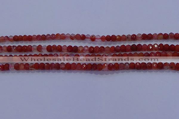 CRB1861 15.5 inches 2.5*4mm faceted rondelle south red agate beads