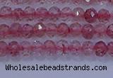 CRB1863 15.5 inches 2*3mm faceted rondelle strawberry quartz beads