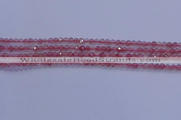 CRB1863 15.5 inches 2*3mm faceted rondelle strawberry quartz beads