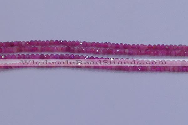 CRB1878 15.5 inches 2*3mm faceted rondelle red tourmaline beads