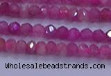 CRB1879 15.5 inches 2.5*4mm faceted rondelle red tourmaline beads