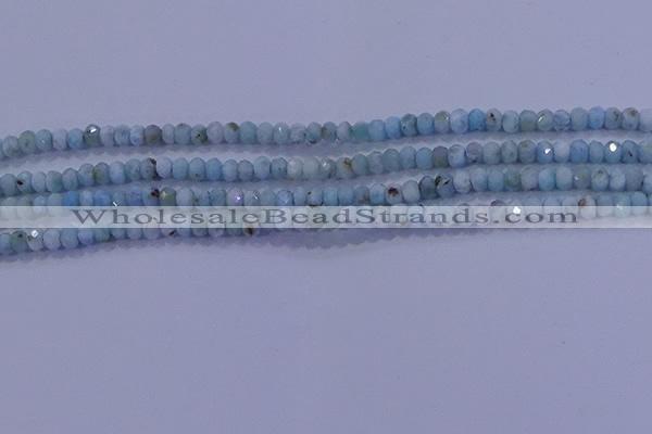 CRB1893 15.5 inches 2*3mm faceted rondelle larimar beads