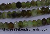 CRB1919 15.5 inches 2.5*4mm faceted rondelle green garnet beads