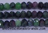 CRB1925 15.5 inches 2.5*4mm faceted rondelle ruby zoisite beads