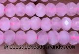 CRB1940 15.5 inches 2.5*4mm faceted rondelle rose quartz beads