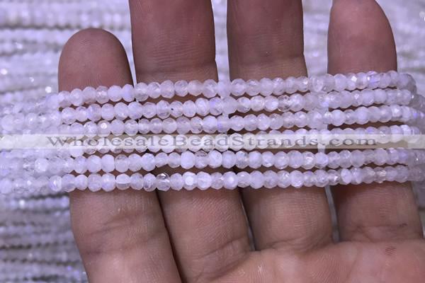 CRB1964 15.5 inches 2*3mm faceted rondelle white moonstone beads