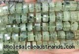 CRB2044 15.5 inches 13mm - 14mm faceted tyre prehnite beads