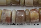 CRB205 15.5 inches 6*18mm - 13*18mm rondelle yellow agate beads