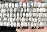 CRB2081 15.5 inches 9mm - 10mm faceted tyre grey moonstone beads