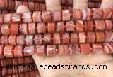 CRB2107 15.5 inches 11mm - 12mm faceted tyre red agate beads