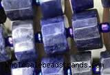 CRB2136 15.5 inches 9mm - 10mm faceted tyre sodalite gemstone beads