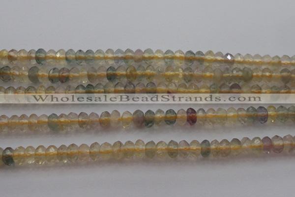 CRB214 15.5 inches 3*4mm faceted rondelle yellow fluorite beads