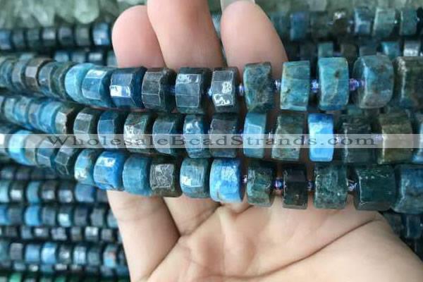 CRB2146 15.5 inches 9mm - 10mm faceted tyre apatite gemstone beads