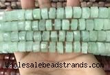 CRB2165 15.5 inches 8mm - 9mm faceted tyre light prehnite beads