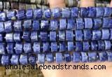 CRB2176 15.5 inches 11mm - 12mm faceted tyre sodalite beads