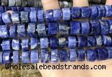 CRB2178 15.5 inches 13mm - 14mm faceted tyre sodalite beads