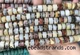 CRB2180 15.5 inches 9mm - 10mm faceted tyre crazy lace agate beads