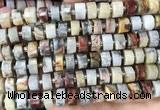 CRB2182 15.5 inches 12mm - 13mm faceted tyre crazy lace agate beads