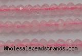 CRB220 15.5 inches 2.5*4mm faceted rondelle rose quartz beads