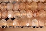 CRB2243 15.5 inches 2*3mm faceted rondelle golden sunstone beads