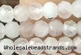 CRB2250 15.5 inches 3*4mm faceted rondelle rose quartz beads