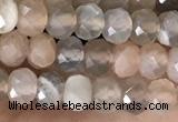 CRB2256 15.5 inches 3*4mm faceted rondelle rainbow moonstone beads