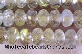 CRB2264 15.5 inches 3*5mm faceted rondelle golden rutilated quartz beads