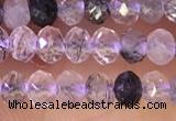 CRB2265 15.5 inches 3*4mm faceted rondelle black rutilated quartz beads