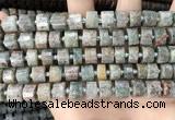 CRB2301 15.5 inches 8mm - 9mm faceted tyre ghost gemstone beads