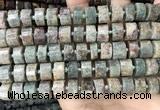 CRB2303 15.5 inches 11mm - 12mm faceted tyre ghost gemstone beads