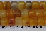 CRB2502 15.5 inches 6*8mm rondelle yellow jade beads wholesale