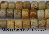 CRB2504 15.5 inches 6*8mm rondelle picture jasper beads