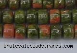 CRB2507 15.5 inches 6*8mm rondelle unakite gemstone beads