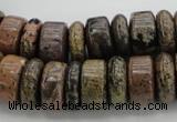 CRB255 15.5 inches 5*16mm - 8*16mm rondelle yellow artistic jasper beads