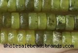 CRB2564 15.5 inches 2*4mm heishi olive jade beads wholesale