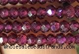 CRB2600 15.5 inches 2*3mm faceted rondelle red garnet beads