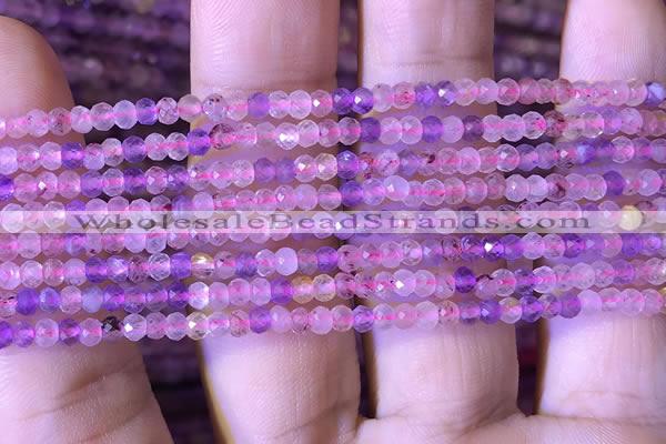 CRB2606 15.5 inches 2*3mm faceted rondelle mixed quartz beads