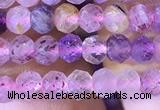 CRB2607 15.5 inches 3*4mm faceted rondelle mixed quartz beads