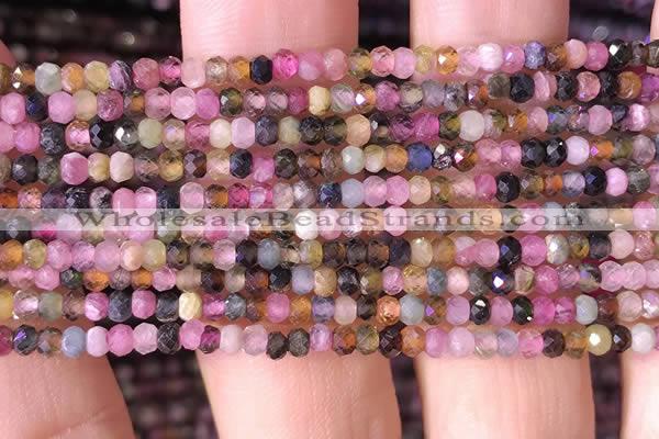 CRB2608 15.5 inches 2*3mm faceted rondelle tourmaline beads