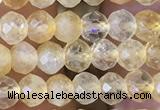 CRB2632 15.5 inches 3*4mm faceted rondelle citrine gemstone beads