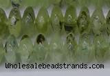 CRB265 15.5 inches 5*12mm rondelle green rutilated quartz beads