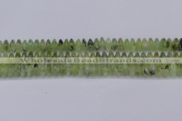 CRB265 15.5 inches 5*12mm rondelle green rutilated quartz beads