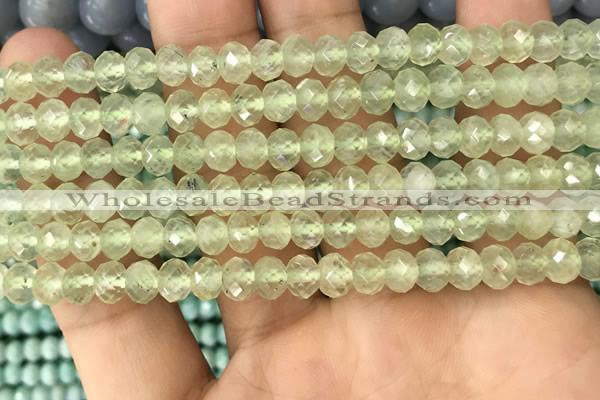 CRB2671 15.5 inches 4*6mm faceted rondelle prehnite beads