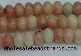 CRB2840 15.5 inches 4*6mm rondelle red plum blossom jade beads